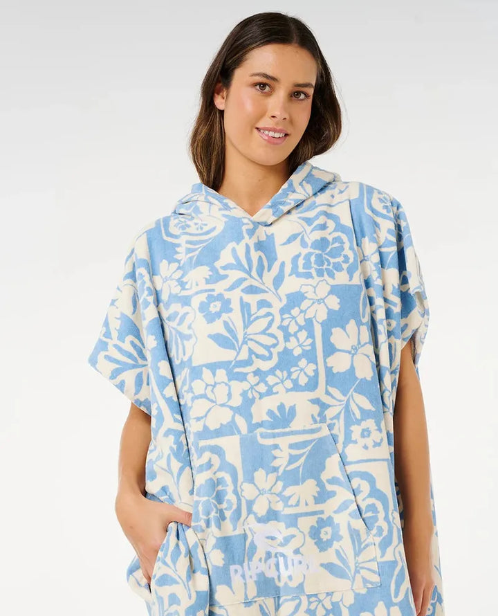 Rip Curl Poncho Mixed Hooded Towel - Blissful Blue