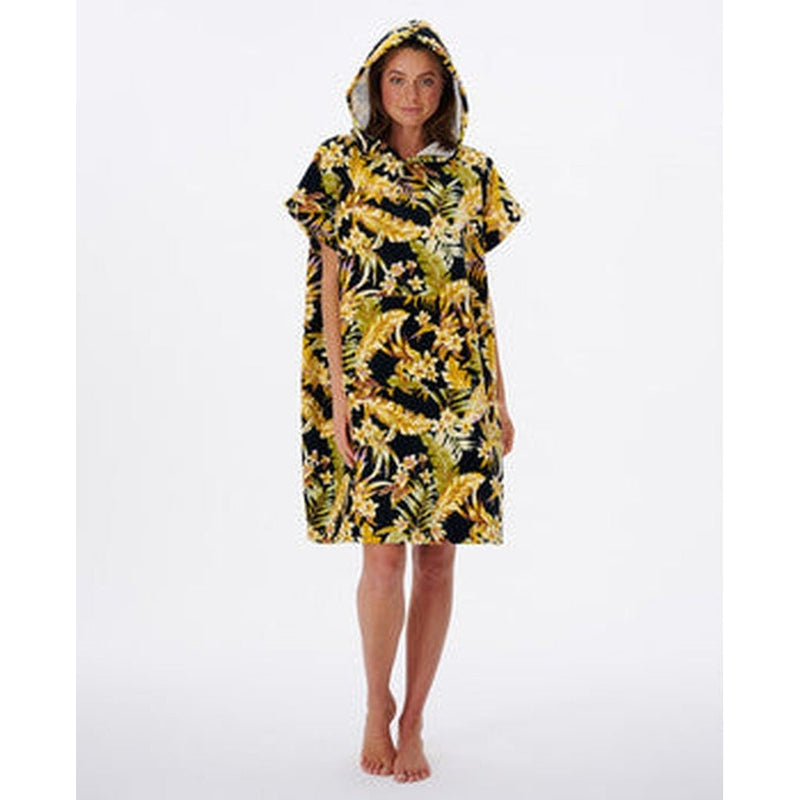 Rip Curl Poncho Sunday Swell Hooded Towel - flower black