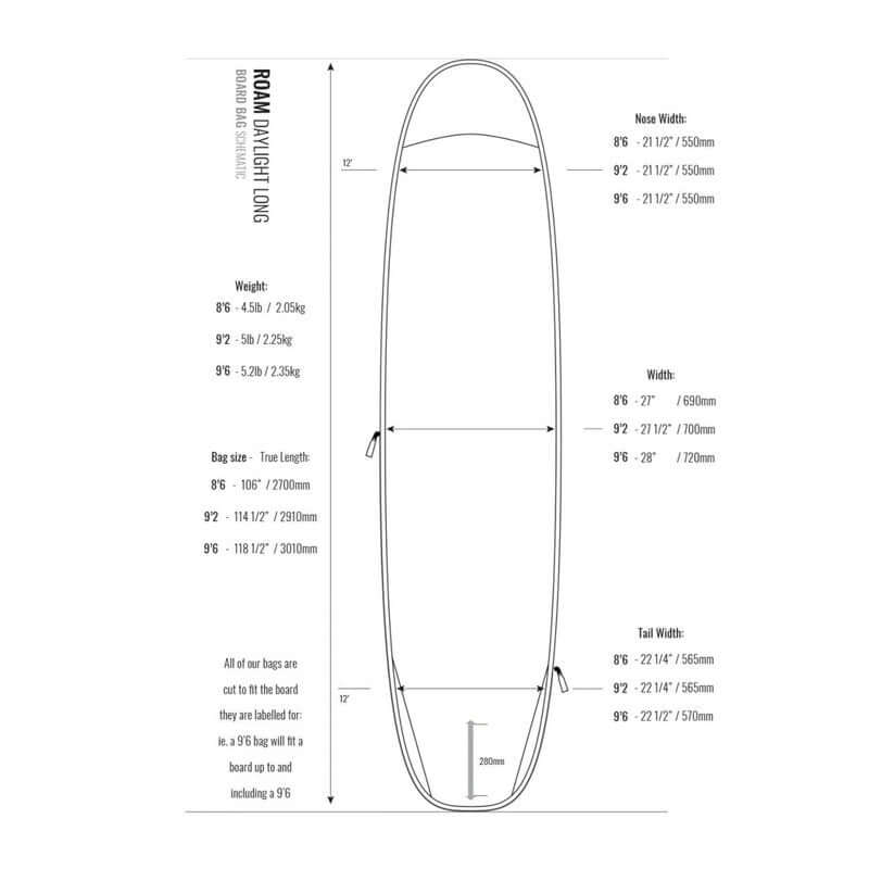 Roam Daylight Longboard Boardbag 9'6'' - silver/black/blue