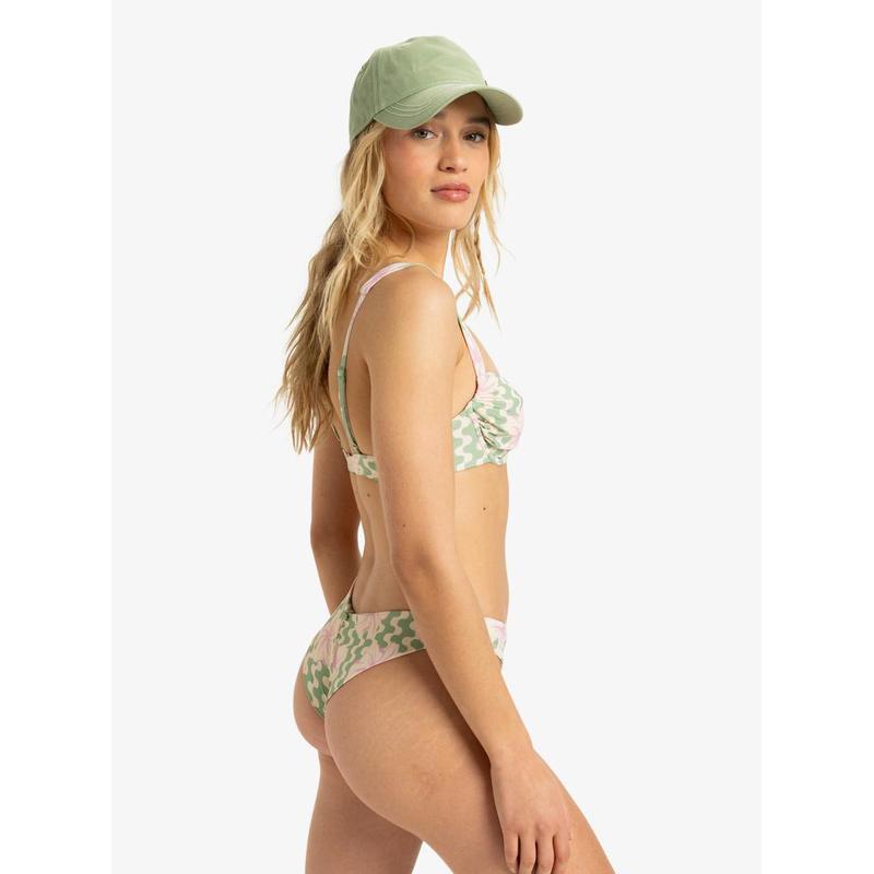 Roxy Bikini Bottom Hibiscus Daze Cheeky - Basil Party Waves