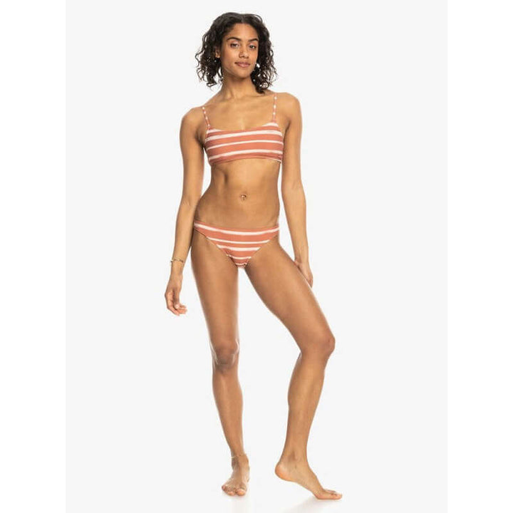 Roxy Damen Bikini Bottom Printed Beach Classic - Cedar Wood