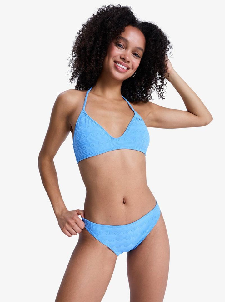 Roxy Damen Bikini Paradise Wave Moderate - Silver Lake Blue Make A Splash