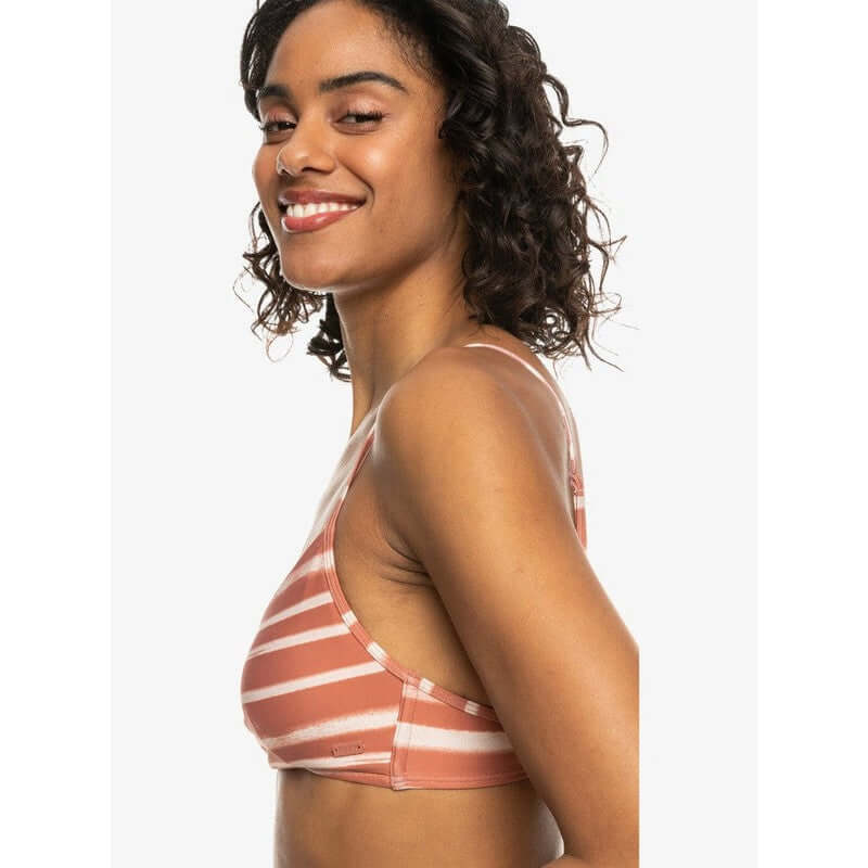 Roxy Damen Bikini Printed Beach Classics - Cedar Wood Happy Stripe