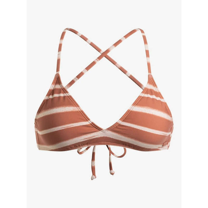 Roxy Damen Bikini Printed Beach Classics Strappy Bra- Cedar Wood Happy Stripe