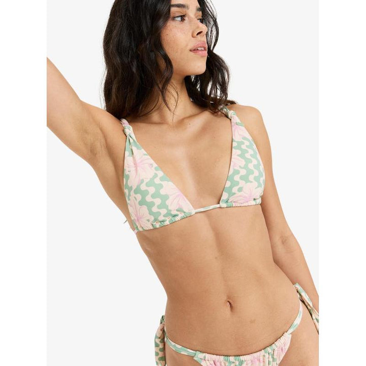 Roxy Damen Bikini Top Hibiscus Daze - Basil Party Waves Yw