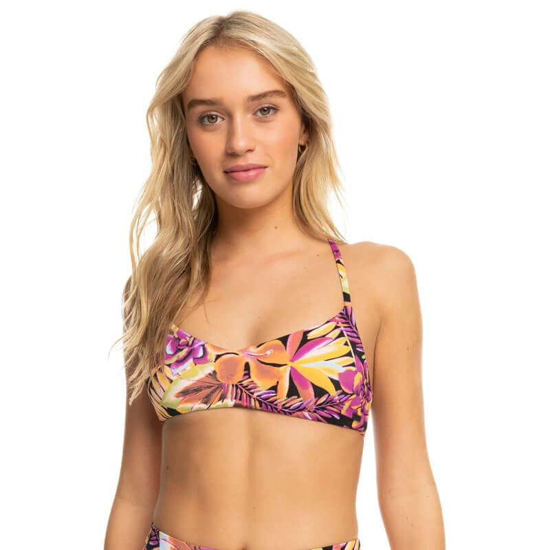 Roxy Damen Bikini Top Printed Beach Classics - anthracite hot tropics swim ax