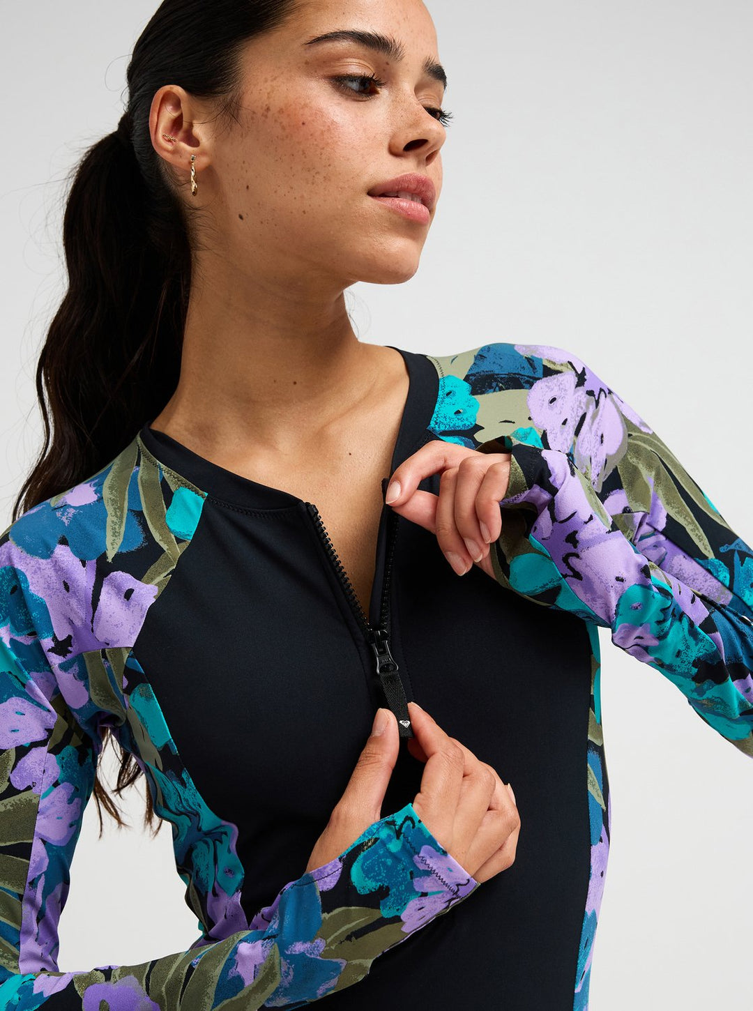 Roxy Damen Bodysuit Active Langarm FZ - Viola Golden Gal S