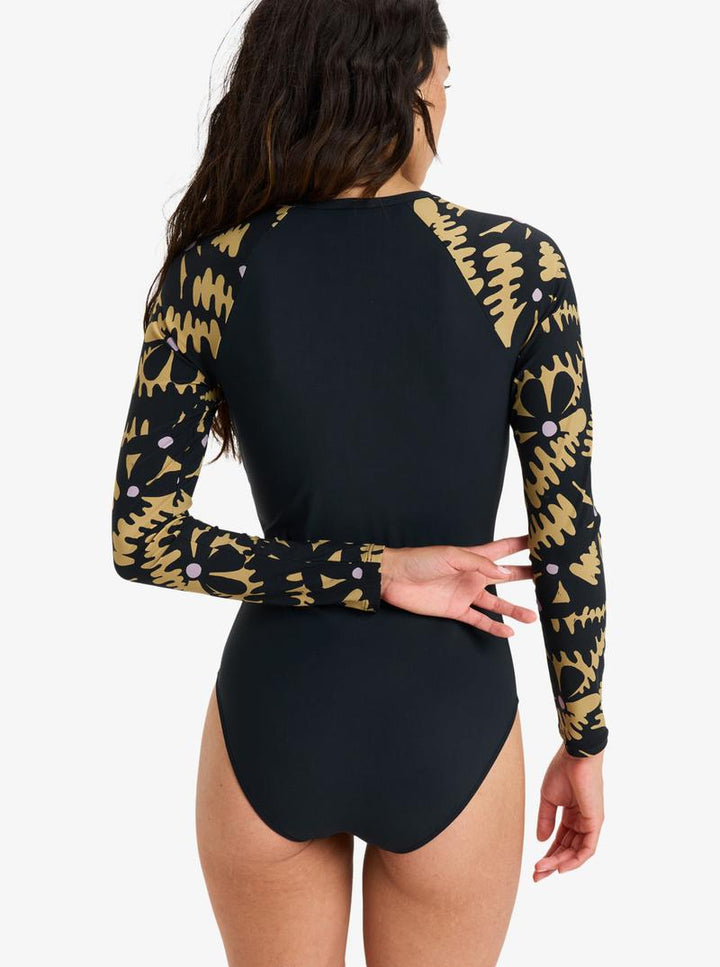 Roxy Damen Bodysuit Active - anthracite big flowers