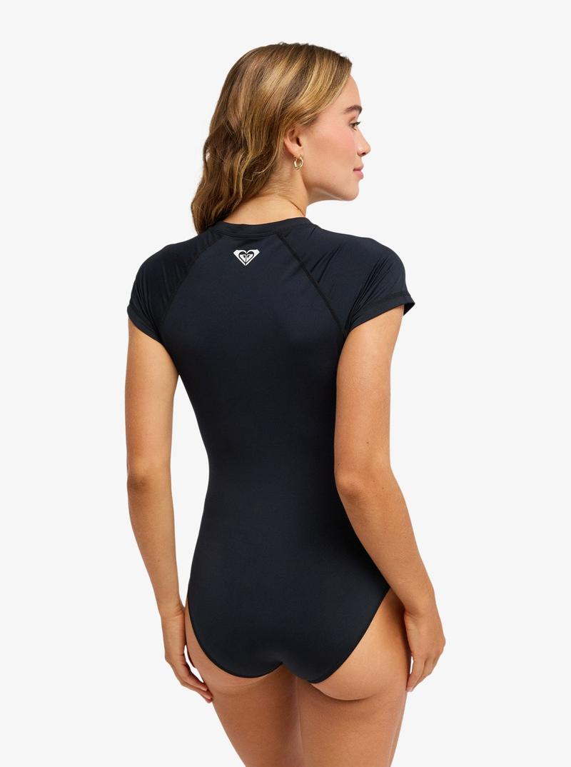 Roxy Damen Bodysuit Essentials Kurzarm - Anthracite