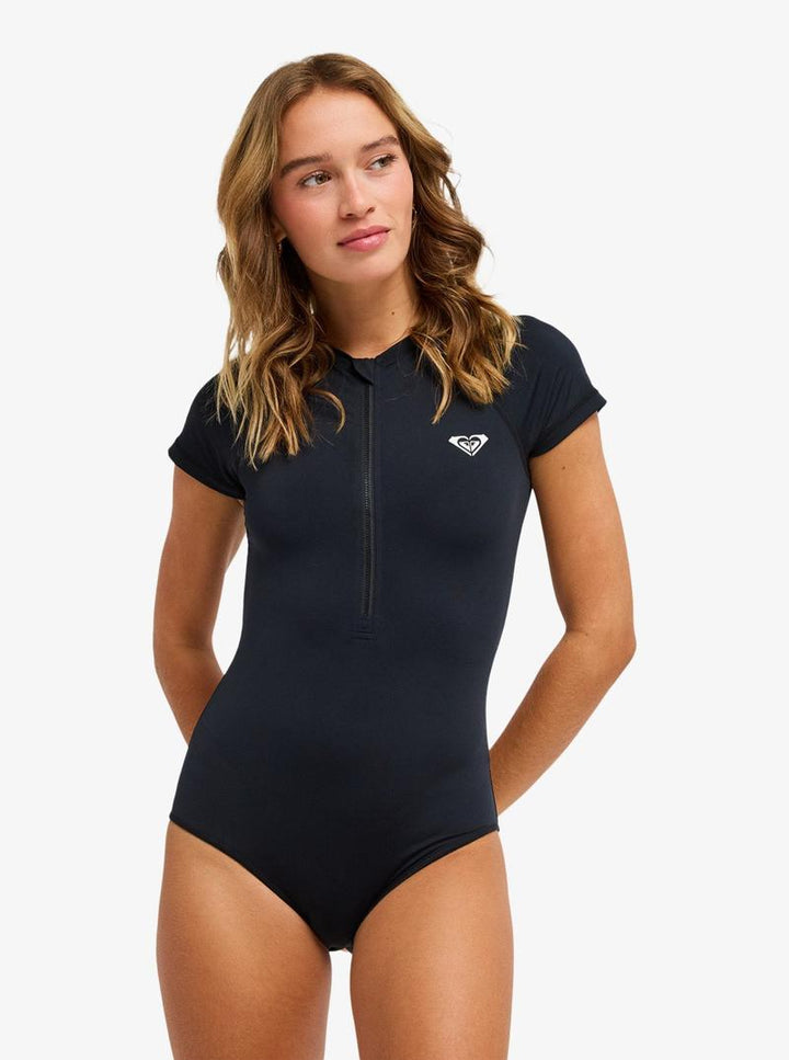 Roxy Damen Bodysuit Essentials Kurzarm - Anthracite