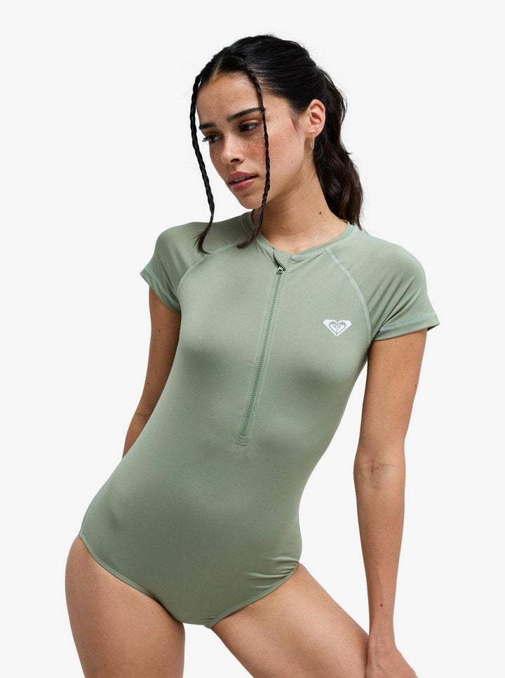 Roxy Damen Bodysuit Essentials Kurzarm - Oil Green