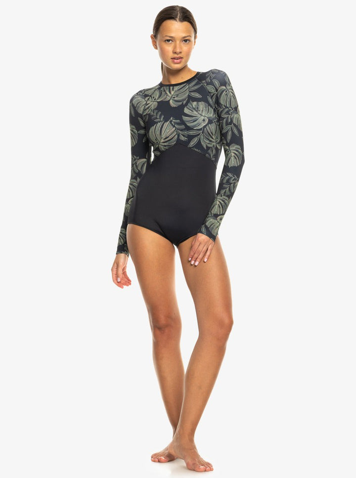 Roxy Damen Bodysuit Pro Wave Onesie - anthracite the palms wetsuit