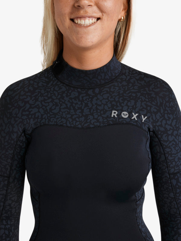 Roxy Damen Springsuit 2/2mm Swell Natural Backzip - animal print