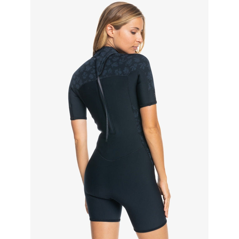 Roxy Damen Springsuit 2mm Swell Series kurzarm Backzip - black