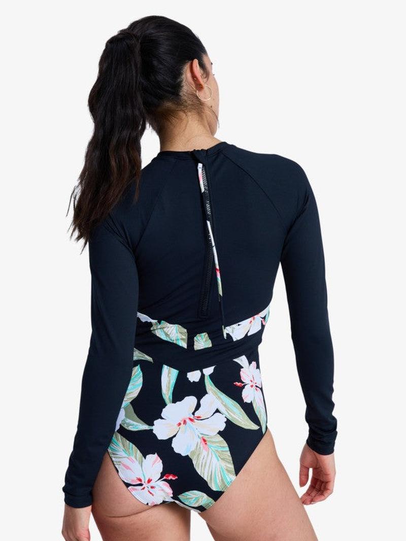 Roxy Lycra The Rider Zipped Langarm Onesie Pt - Anthracite Spring Charming