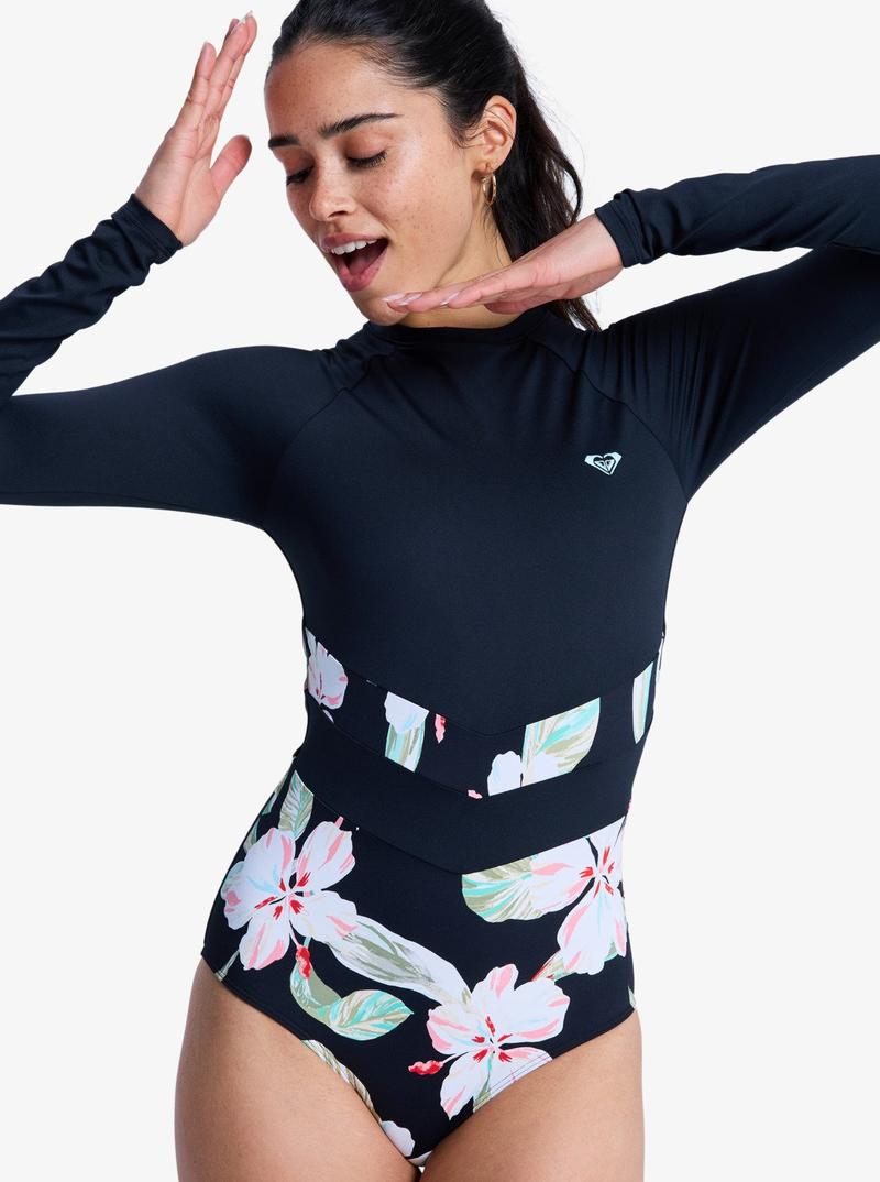 Roxy Lycra The Rider Zipped Langarm Onesie Pt - Anthracite Spring Charming