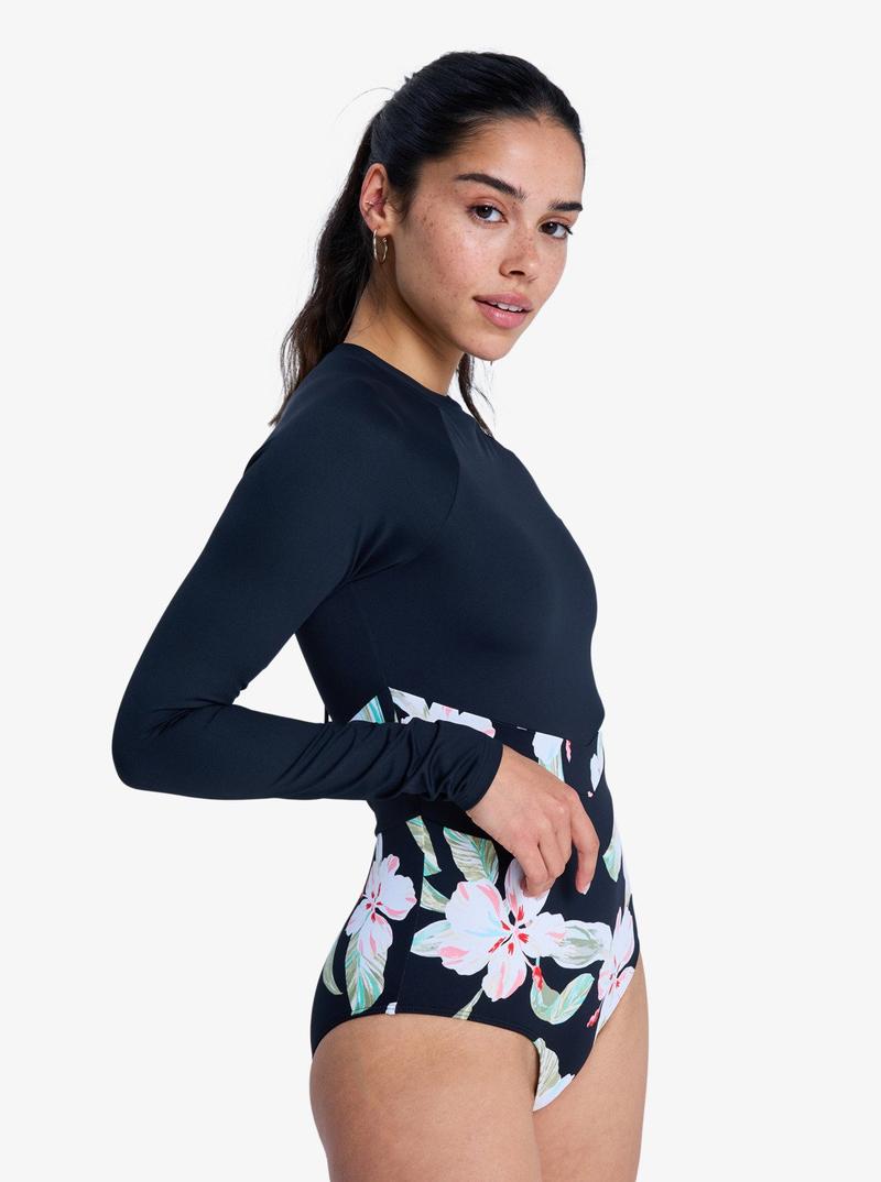 Roxy Lycra The Rider Zipped Langarm Onesie Pt - Anthracite Spring Charming