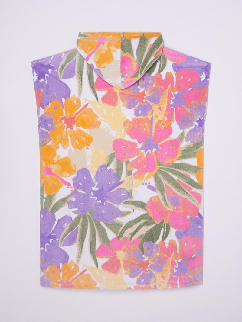 Roxy Poncho Stay Magical Printed - Cloud Dancer Hazey Hibiscus