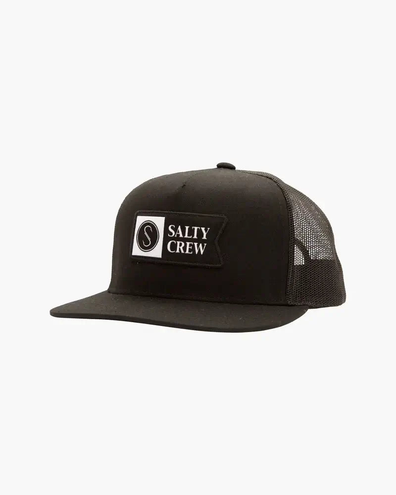 Salty Crew Cap Alpha Twill Trucker - Black