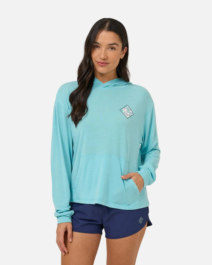 Salty Crew Damen Lycra Langarm Tippet Fill Tech Hoody - Aquamarine