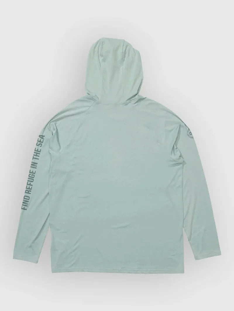 Salty Crew Herren Lycra Mariner Hood Tech Tee Langarm - Marine