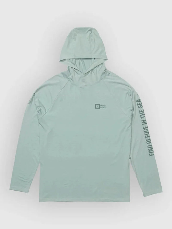 Salty Crew Herren Lycra Mariner Hood Tech Tee Langarm - Marine