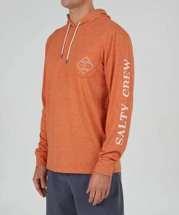 Salty Crew Herren Pullover Tippet Pocket Hood Tech Tee - Rust