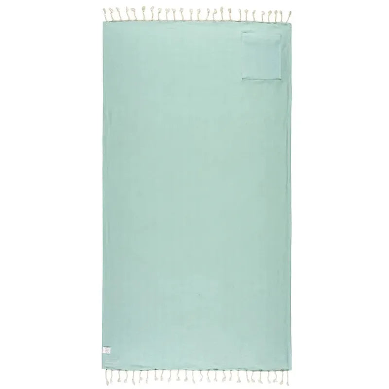 Sand Cloud Badetuch Herring With Zip Pocket - cameo green