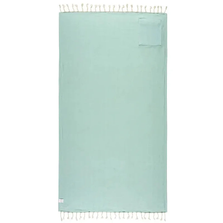 Sand Cloud Badetuch Herring With Zip Pocket - cameo green