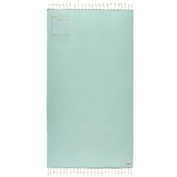 Sand Cloud Badetuch Herring With Zip Pocket - cameo green