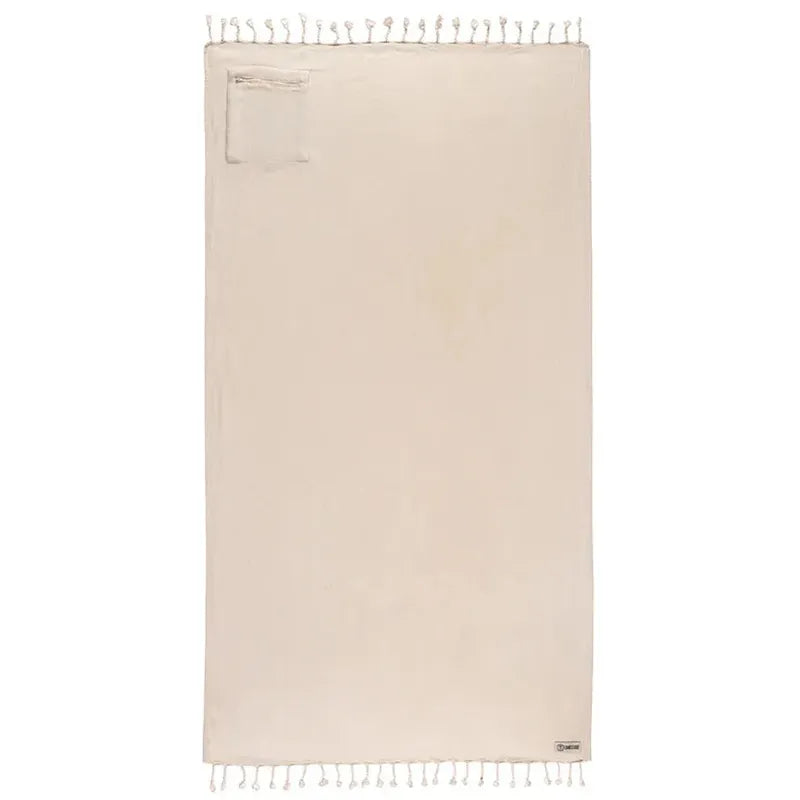 Sand Cloud Badetuch Herring With Zip Pocket - natural