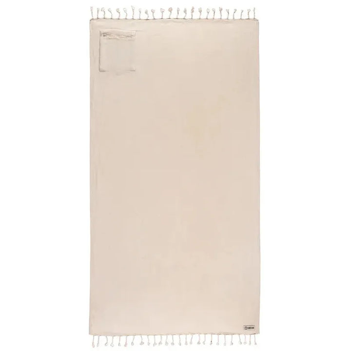 Sand Cloud Badetuch Herring With Zip Pocket - natural