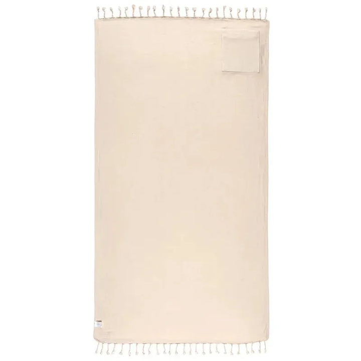 Sand Cloud Badetuch Herring With Zip Pocket - natural