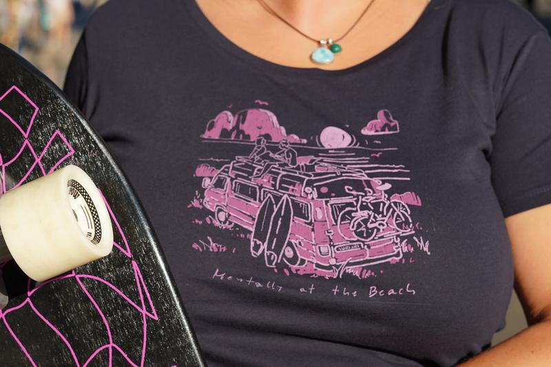 Surfari Damen T-Shirt Beach - dark blue