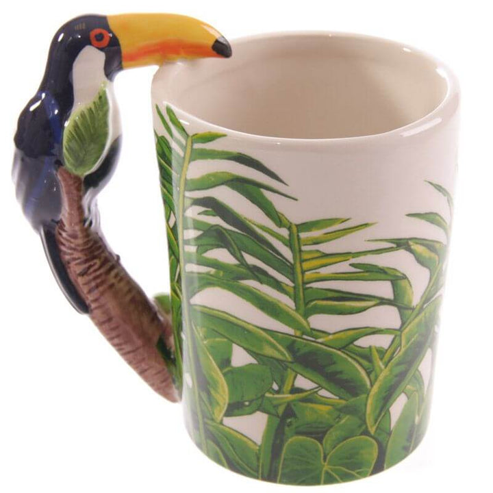 Tasse aus Keramik mit geformtem Henkel Jungle Explorer Tucan