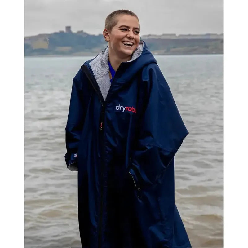 dryrobe Poncho Advance Langarm - Navy /Grey