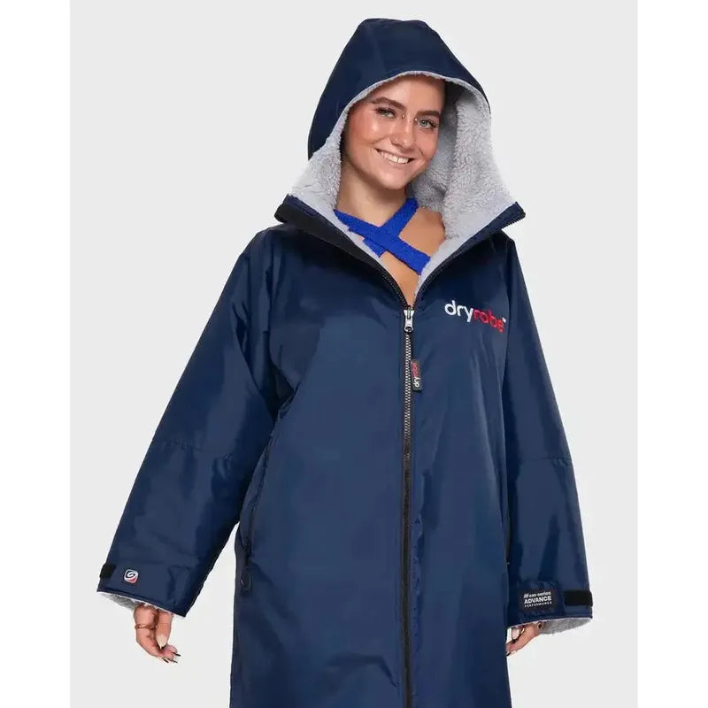 dryrobe Poncho Advance Langarm - Navy /Grey