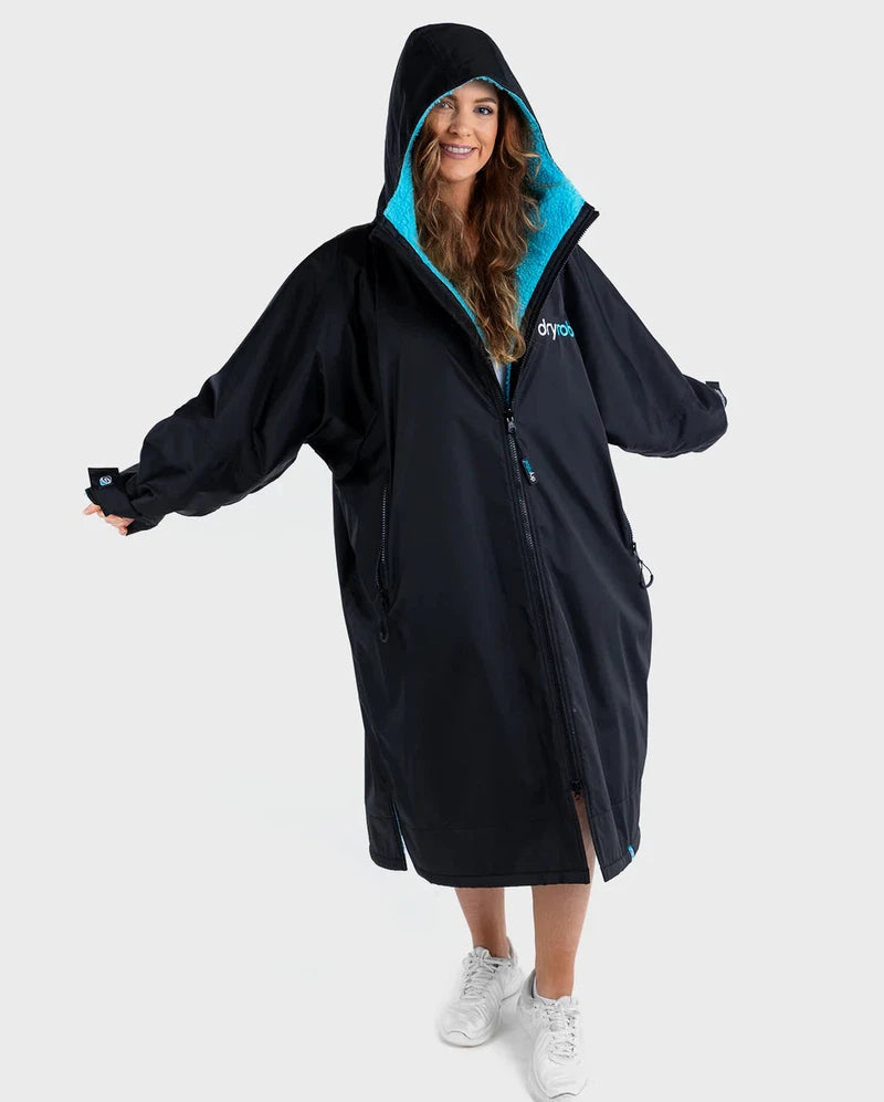 dryrobe Poncho Advance Langarm - black / blue