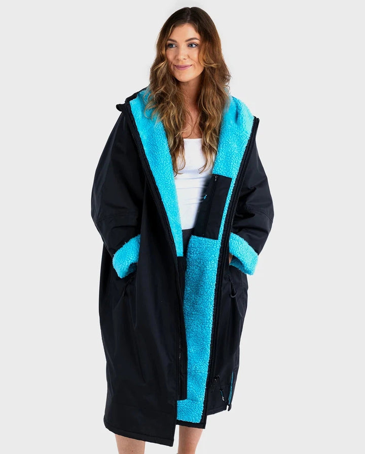 dryrobe Poncho Advance Langarm - black / blue