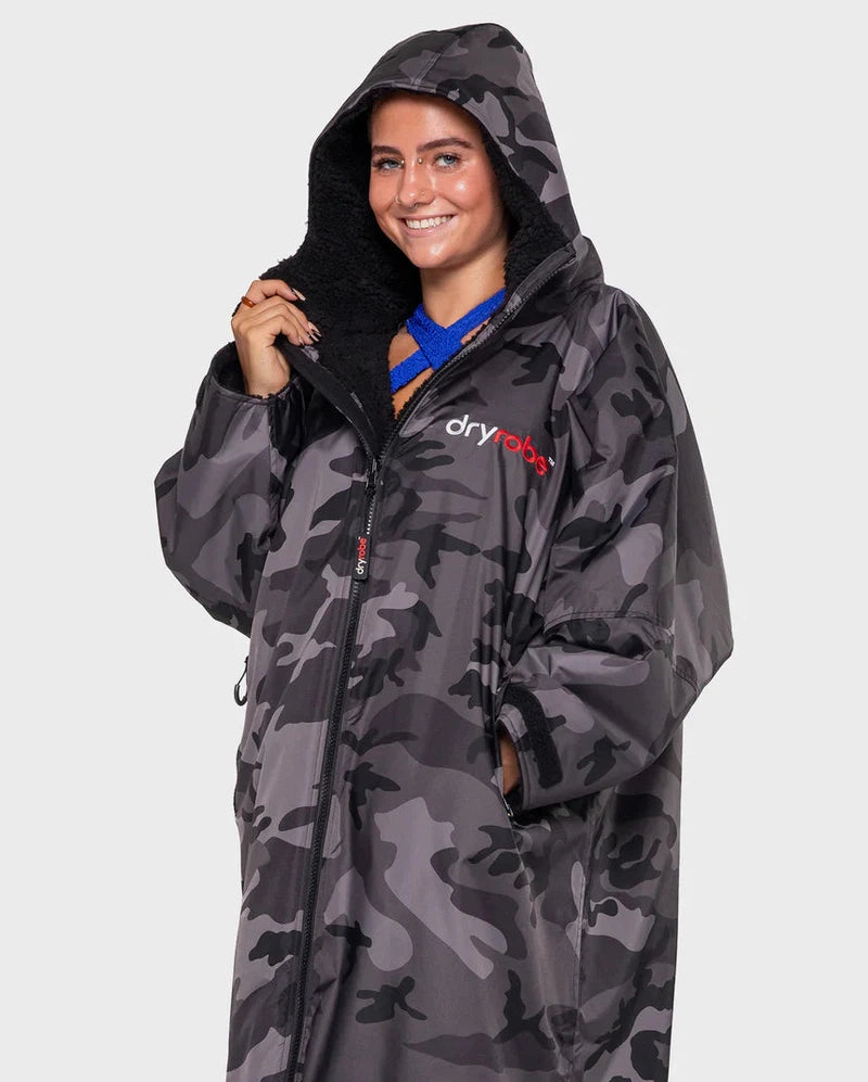 dryrobe Poncho Advance Langarm - black camo