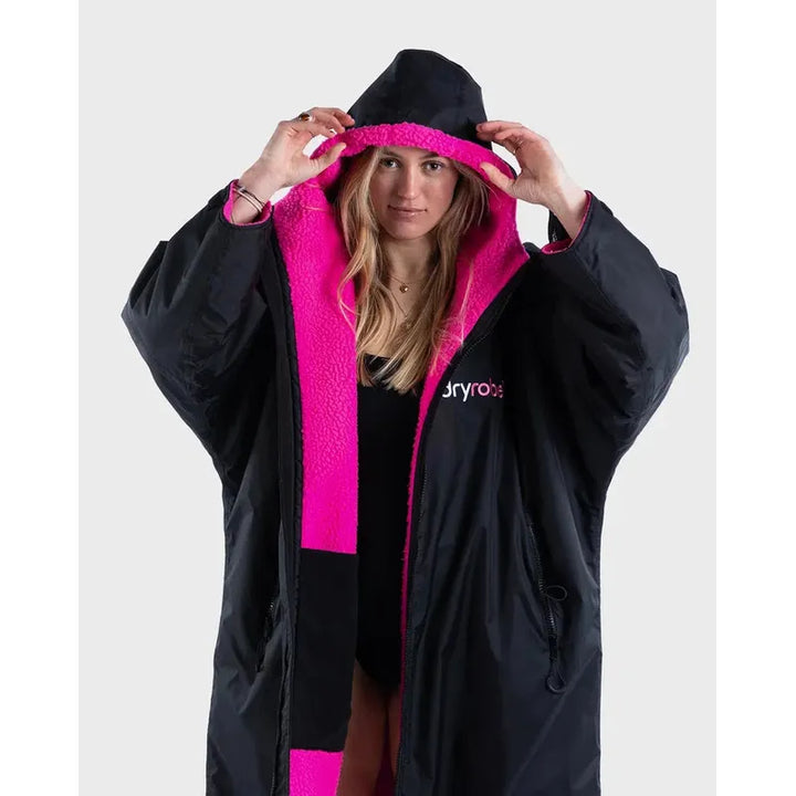 dryrobe Poncho Advance Langarm - black / pink
