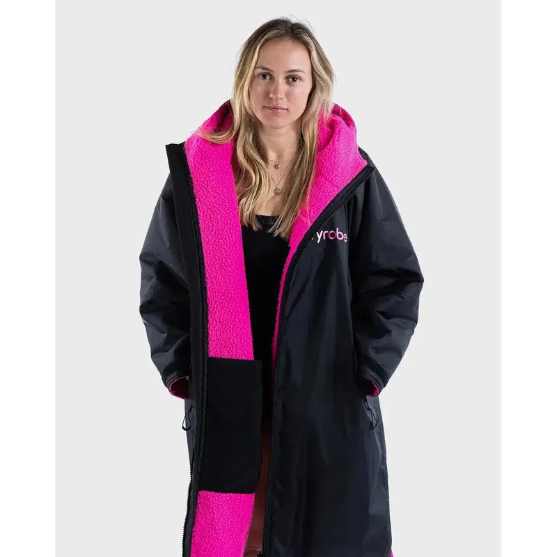 dryrobe Poncho Advance Langarm - black / pink
