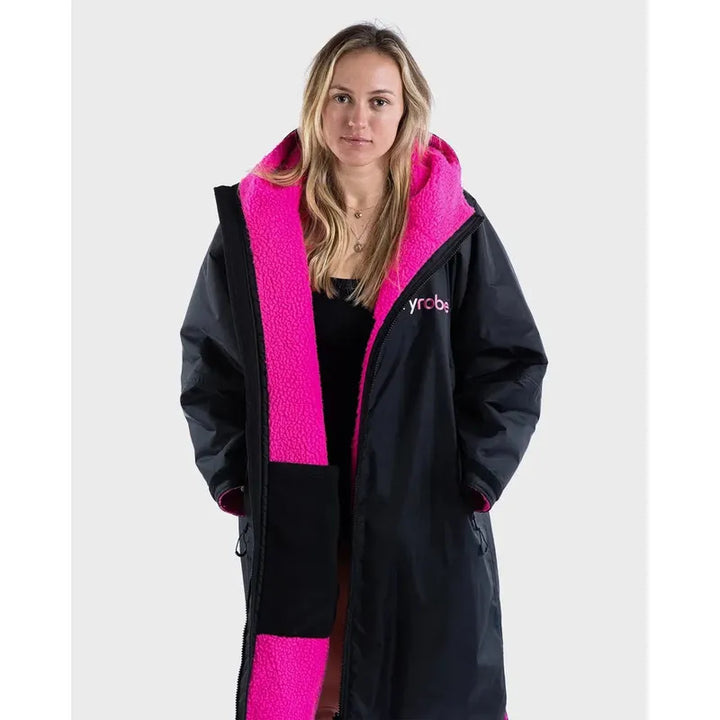dryrobe Poncho Advance Langarm - black / pink