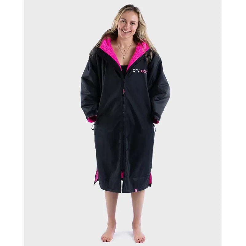 dryrobe Poncho Advance Langarm - black / pink