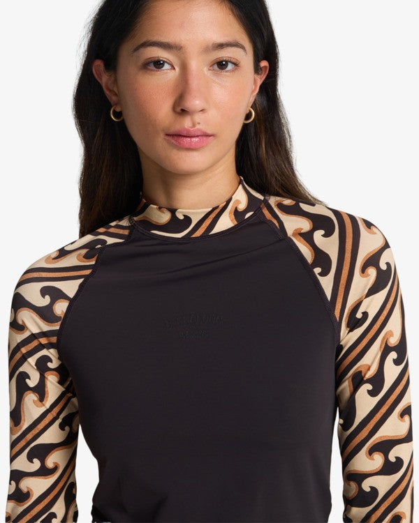Billabong Damen Lycra Tropic Surf Print Langarm