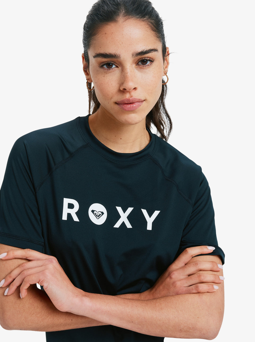 Roxy Damen Essential Lycra Kurzarm - Anthracite