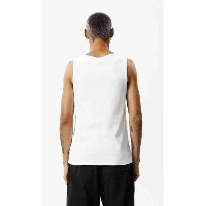 Afends Herren Tanktop Paramount Recycled Ribbed Singlet - white