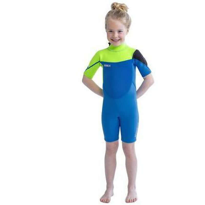 JOBE Boston Kindershorty 2mm, Backzip - lime/blue