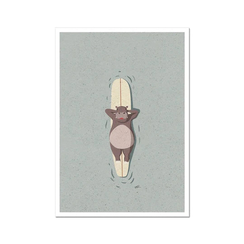 Lavaterart 'Surfing Hippo' Art Print