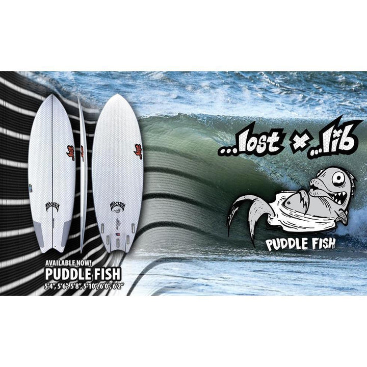 Lib Tech 5'8" Puddle Fish by Lost - white